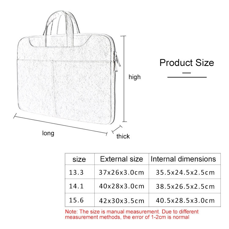 ST06S Waterproof PU Leather Zipper Hidden Portable Strap One-shoulder Handbag for 14.1 inch Laptops, with Magic Stick & Suitcase Belt, ST06S 14.1 inch Light Grey, ST06S 14.1 inch Dark Gray, ST06S 14.1 inch Pink