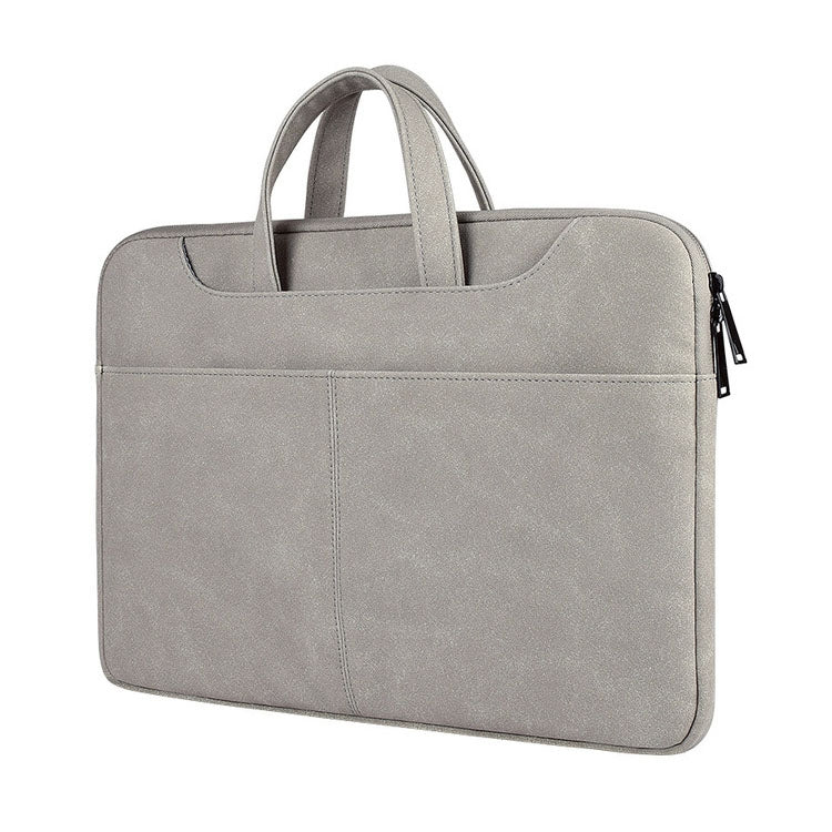 ST06S Waterproof PU Leather Zipper Hidden Portable Strap One-shoulder Handbag for 14.1 inch Laptops, with Magic Stick & Suitcase Belt, ST06S 14.1 inch Light Grey, ST06S 14.1 inch Dark Gray, ST06S 14.1 inch Pink