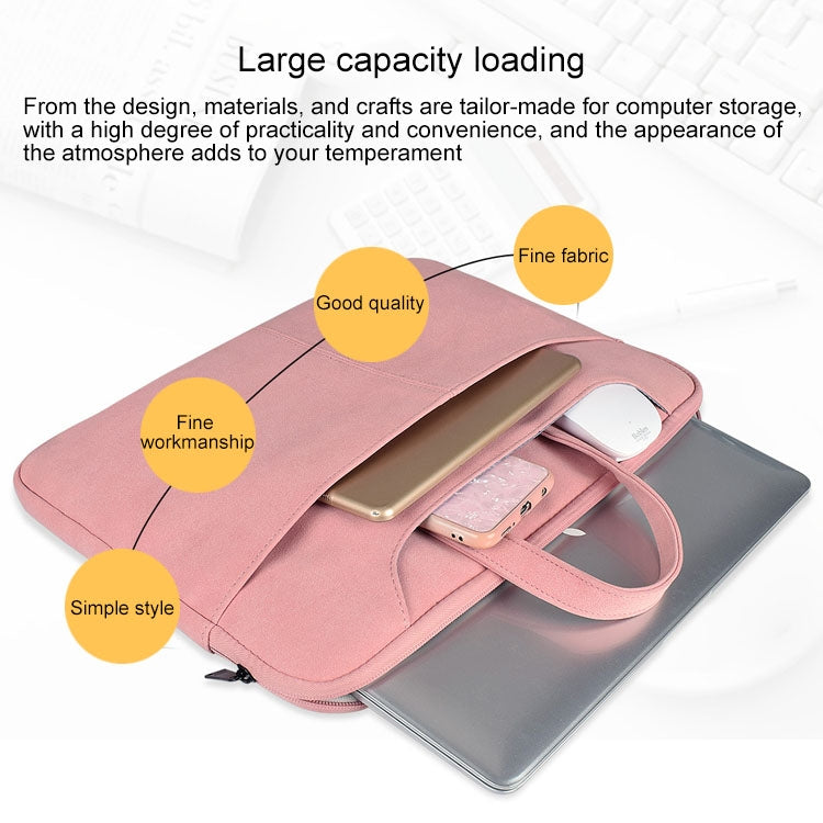 ST06S Waterproof PU Leather Zipper Hidden Portable Strap One-shoulder Handbag for 14.1 inch Laptops, with Magic Stick & Suitcase Belt, ST06S 14.1 inch Light Grey, ST06S 14.1 inch Dark Gray, ST06S 14.1 inch Pink