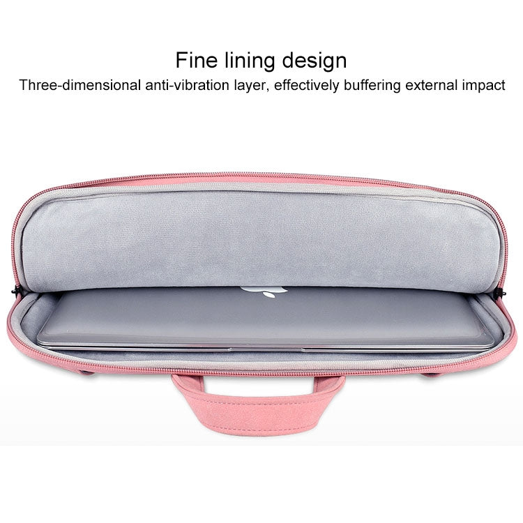 ST06S Waterproof PU Leather Zipper Hidden Portable Strap One-shoulder Handbag for 14.1 inch Laptops, with Magic Stick & Suitcase Belt, ST06S 14.1 inch Light Grey, ST06S 14.1 inch Dark Gray, ST06S 14.1 inch Pink