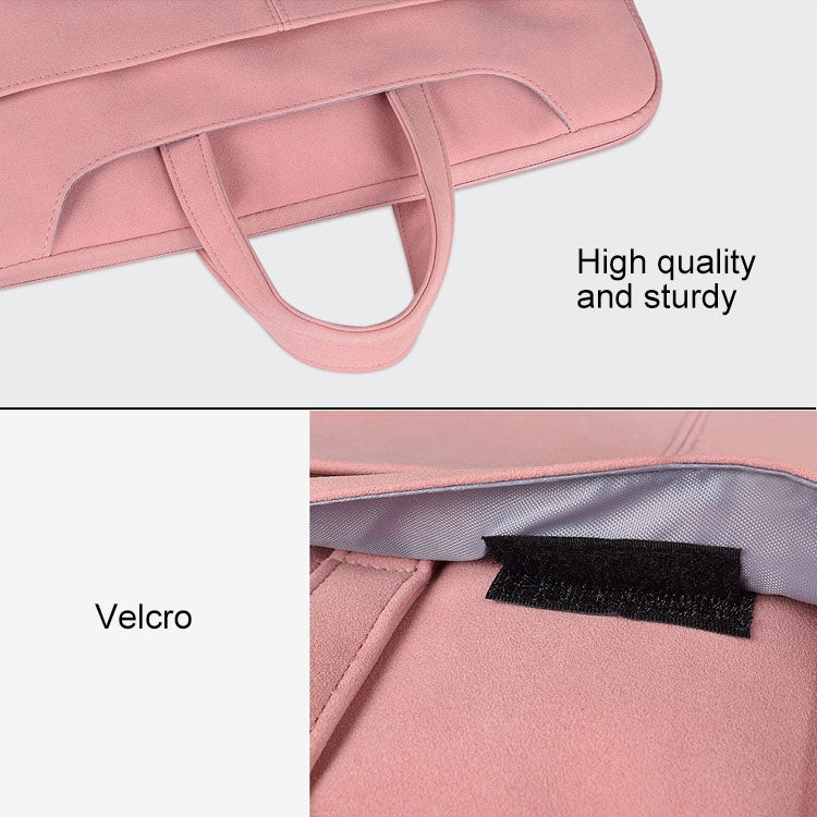 ST06S Waterproof PU Leather Zipper Hidden Portable Strap One-shoulder Handbag for 14.1 inch Laptops, with Magic Stick & Suitcase Belt, ST06S 14.1 inch Light Grey, ST06S 14.1 inch Dark Gray, ST06S 14.1 inch Pink