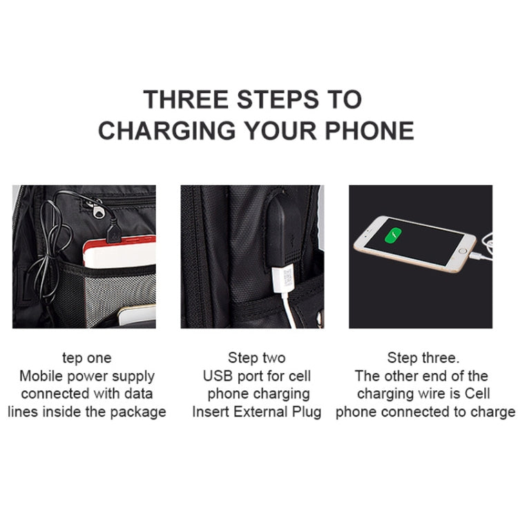 Polyester Waterproof Laptop Backpack for Below 15 inch Laptops, with USB Interface Trunk Trolley Strap