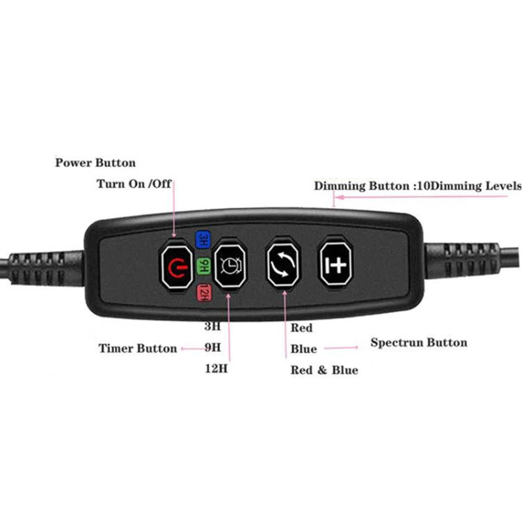 30W Triple Heads Adjustable Spectrum Timing LED Lamp for Plant Growth Lighting, USB Plug DC 5V