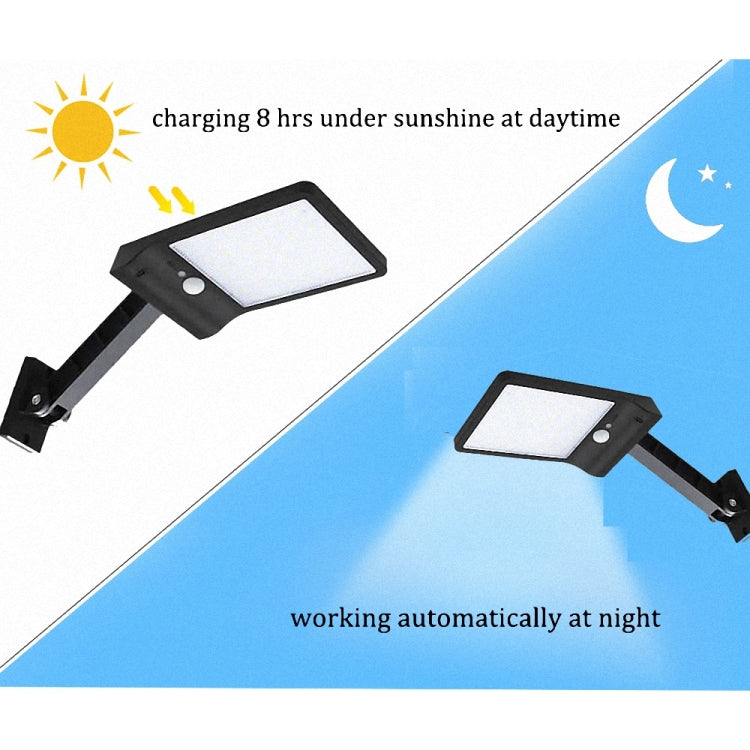 6W 800LM 48 LEDs Solar Remote Control Flat Lamp with Bracket