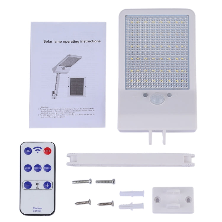 6W 800LM 48 LEDs Solar Remote Control Flat Lamp with Bracket