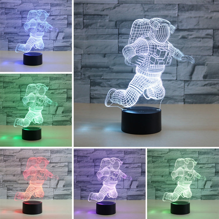 Astronaut Shape 3D Colorful LED Vision Light Table Lamp, USB Touch Version