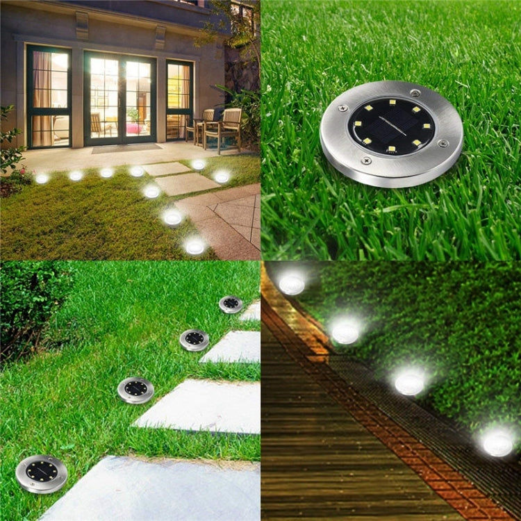2 PCS 10 LEDs Solar Powered Buried Light Under Ground Lamp IP65 Waterproof Outdoor Garden Street Light