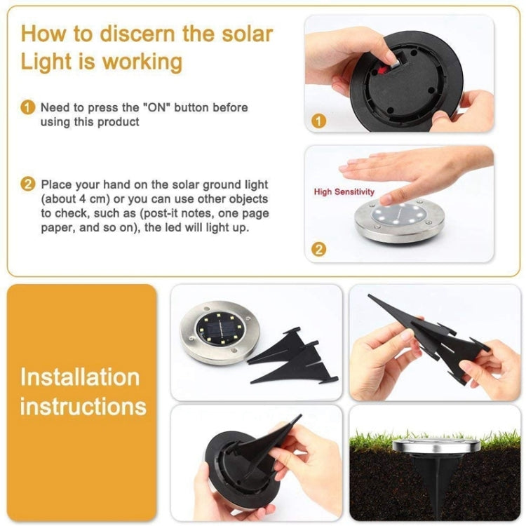 2 PCS 12 LEDs Solar Powered Buried Light Under Ground Lamp IP65 Waterproof Outdoor Garden Street Light