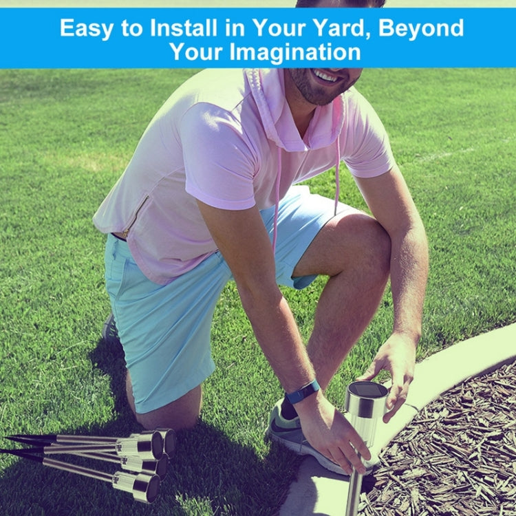 10 PCS Solar Energy Outdoor Lawn Lamp Stainless Steel IP65 Waterproof LED Decorative Garden Light