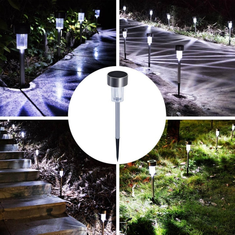 10 PCS Solar Energy Outdoor Lawn Lamp Stainless Steel IP65 Waterproof LED Decorative Garden Light