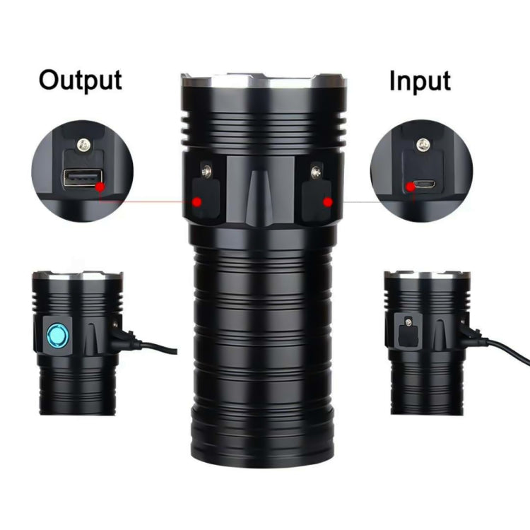 3 Gears, K18MAX 18xT6, Luminous Flux: 5400lm LED Flashlight, Without Battery