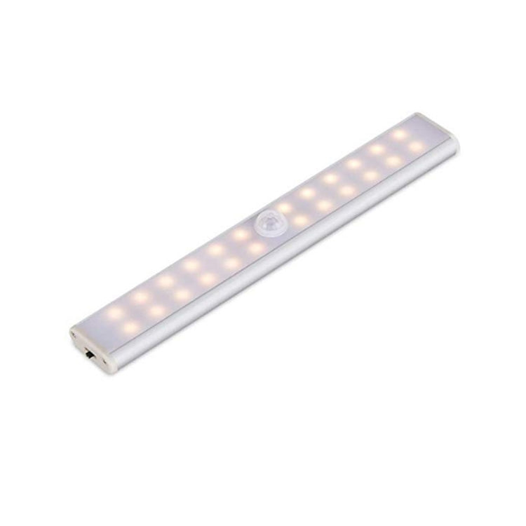 2W 24 LEDs Warm White Wide Screen Intelligent Human Body Sensor Light LED Corridor Cabinet Light, USB Charging Version