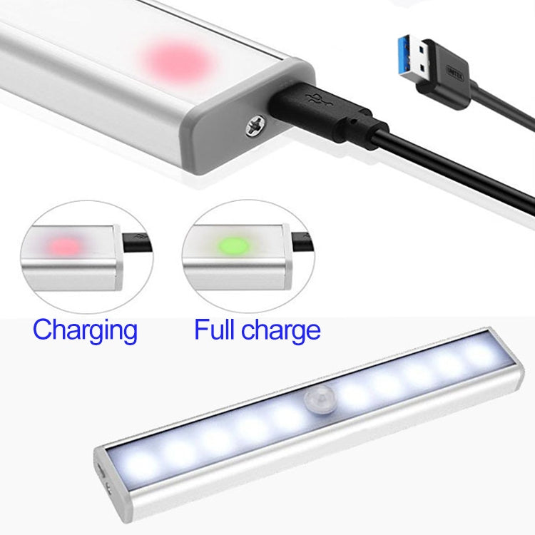 2W 24 LEDs Warm White Wide Screen Intelligent Human Body Sensor Light LED Corridor Cabinet Light, USB Charging Version