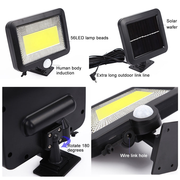 Solar Wall Light COB Separate Human Body Induction Garden Light Waterproof Outdoor Lighting Street Light