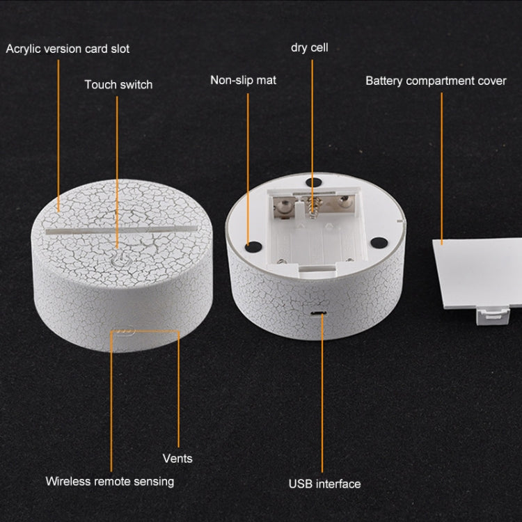 Three Footballs Shape Creative Crack Touch Dimming 3D Colorful Decorative Night Light