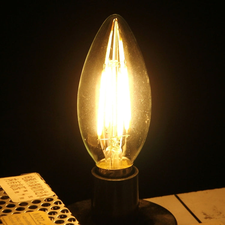 C35 E14 4W 4 LEDs 300 LM 3000K Dimmable Retro LED Filament Light Bulb Energy Saving Light, AC 220V