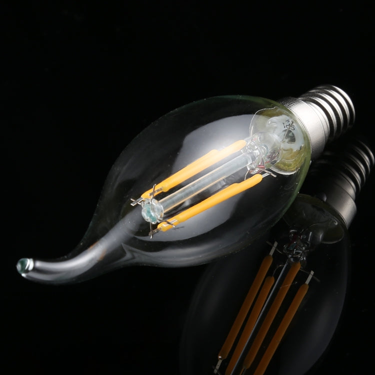 C35 E14 4W 4 LEDs 300 LM 3000K Dimmable Retro LED Filament Light Bulb Energy Saving Light, AC 220V