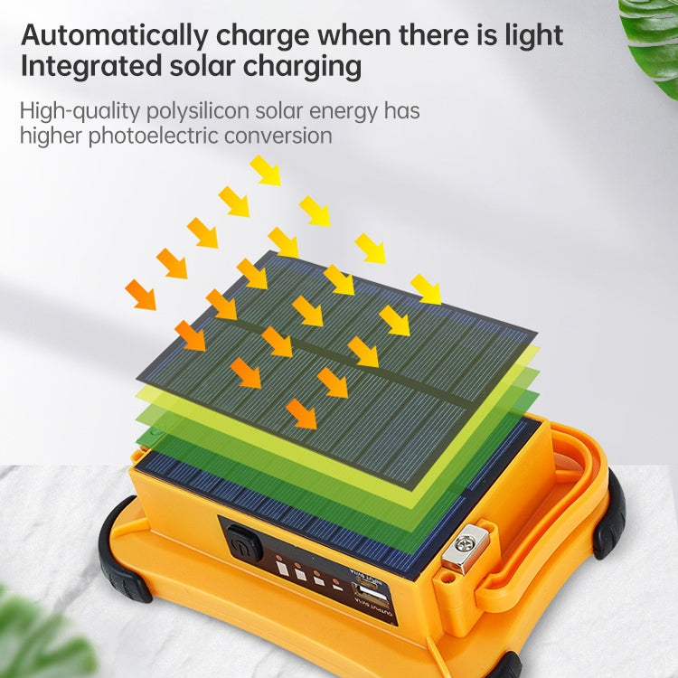 50W 32 LEDs Solar Portable Camping Light Magnetic Lighting Emergency Light with Four Levels of Brightness & Power Bank & Battery Indicator