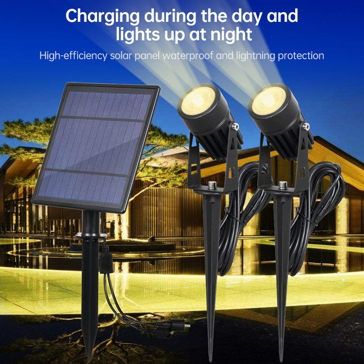3W One for Three Solar Spotlight Outdoor IP65 Waterproof Light Control Induction Lawn Lamp, Luminous Flux: 300-400lm (RGB Cyclic Fixation)