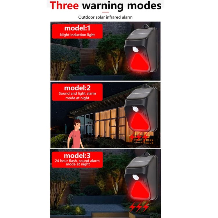 Solar Burglar Alarm Light Remote Control Human Body Induction Alarm