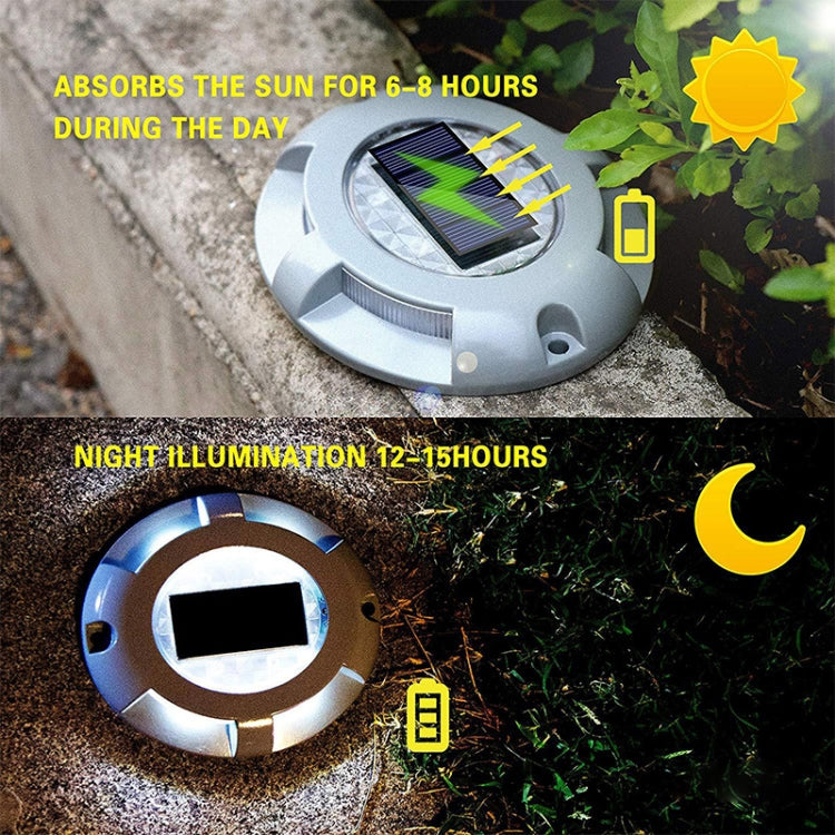 4 PCS LED Solar Powered Embedded Ground Lamp IP68 Waterproof Outdoor Garden Lawn Lamp