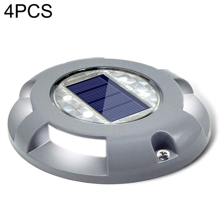 4 PCS LED Solar Powered Embedded Ground Lamp IP68 Waterproof Outdoor Garden Lawn Lamp