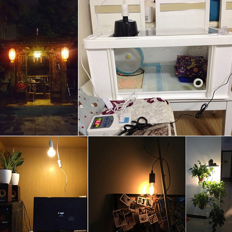 E27 Wire Cap Lamp Holder Chandelier Power Socket with Base & 1.5m Extension Cable, US Plug