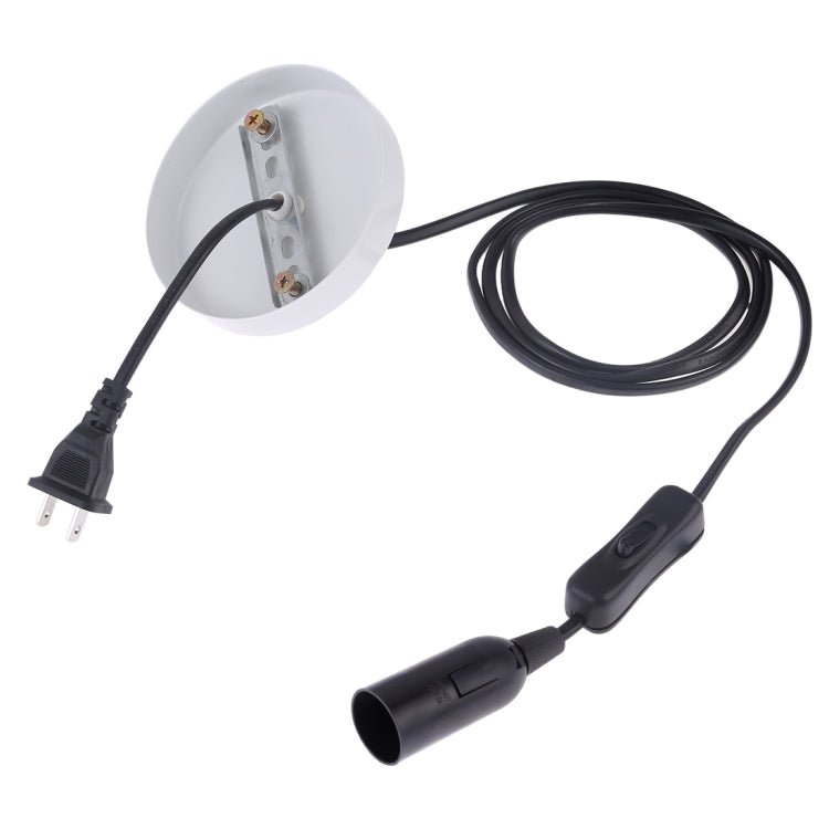 E14 Wire Cap Lamp Holder Chandelier Power Socket with Switch & Base & 1.5m Extension Cable, US Plug