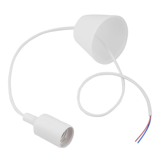 E27 Lamp Holder Hanging Wire Chandelier Lamp Holder Bulb Base Power Cable with Lampshade, Cable Length: 1m