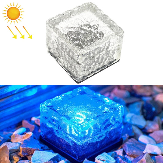 Solar Powered Square Tempered Glass Outdoor LED Buried Light Garden Decoration Lamp IP55 Waterproof，Size: 7 x 7 x 5cm