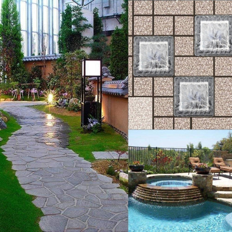 Solar Powered Square Tempered Glass Outdoor LED Buried Light Garden Decoration Lamp IP55 Waterproof，Size: 7 x 7 x 5cm