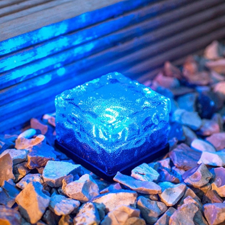 Solar Powered Square Tempered Glass Outdoor LED Buried Light Garden Decoration Lamp IP55 Waterproof，Size: 7 x 7 x 5cm