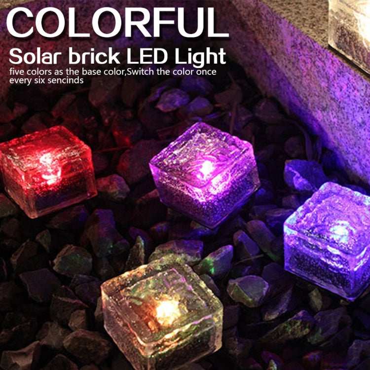Solar Powered Square Tempered Glass Outdoor LED Buried Light Garden Decoration Lamp IP55 Waterproof，Size: 7 x 7 x 5cm