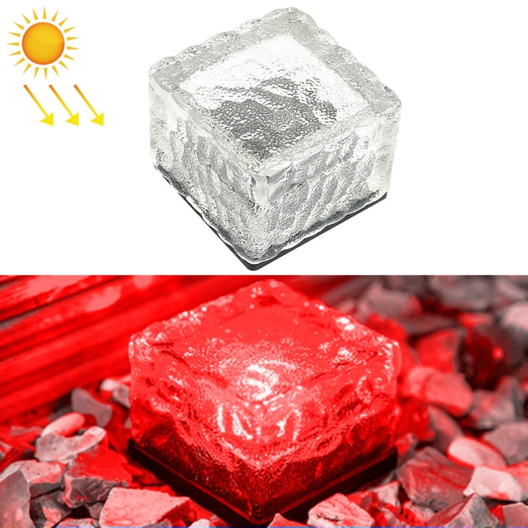 Solar Powered Square Tempered Glass Outdoor LED Buried Light Garden Decoration Lamp IP55 Waterproof，Size: 7 x 7 x 5cm