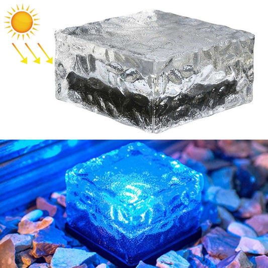 Solar Powered Square Tempered Glass Outdoor LED Buried Light Garden Decoration Lamp IP55 Waterproof，Size: 10 x 10 x 5.2cm