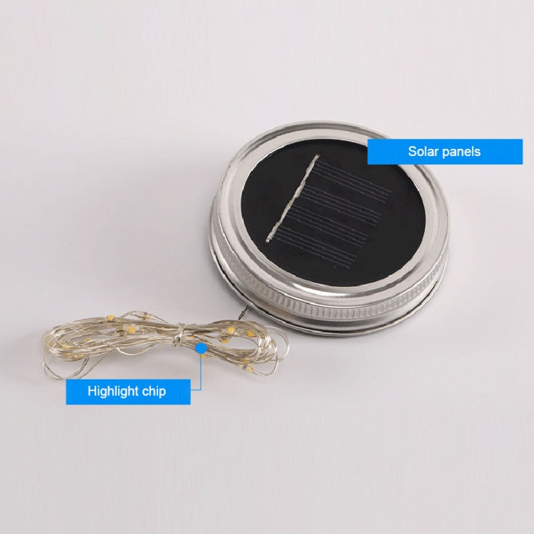 10 LEDs Solar Energy Mason Bottle Cap Pendent Lamp Outdoor Decoration Garden Light, Not Include Bottle Body