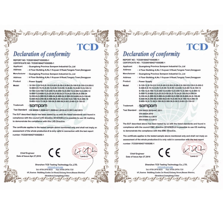 SOMPOM S-200-5 200W 5V 40A Switching Driver LED Light Strip Display Screen Lighting Monitor Power Supply