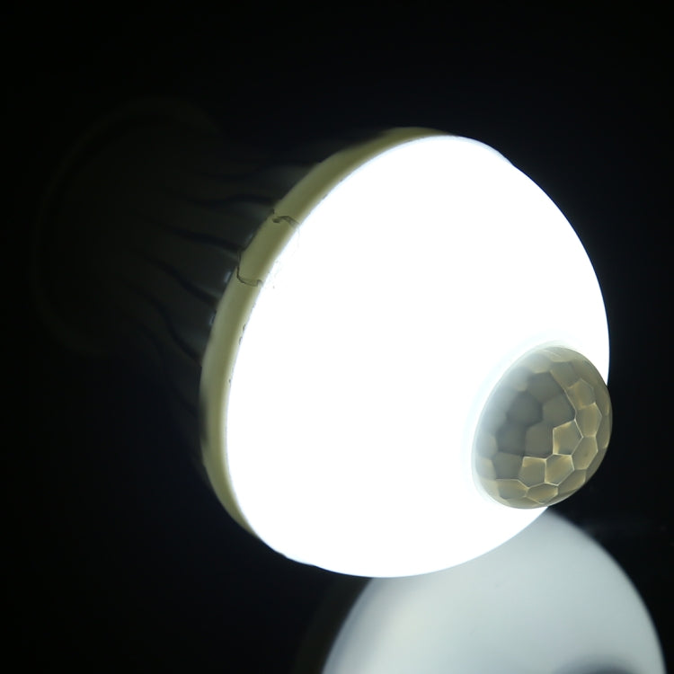 E27 5W 12 LEDs SMD 5730 300LM Infrared Motion Sensor LED Light Bulb, Sensor Distance: 4-6m, AC 220V