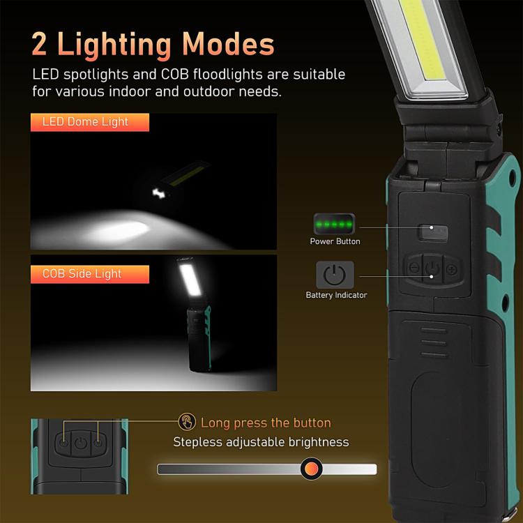 ES106 IP44 Waterproof COB Work Light USB Rechargeable Emergency Flashlight