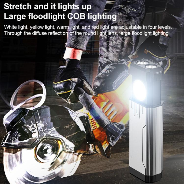 KXK-886 IP44 Waterproof Work Light 3 Color Temperature COB Emergency Flashlight