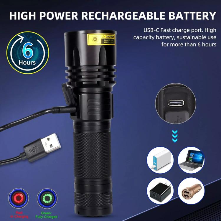 B14 40W 365nm Black Lens UV Rays Flashlight