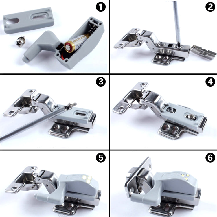 10 PCS 0.3W Universal Inner Hinge LED Sensor lamp Cupboard 3 LEDs Night light Auto ON/OFF Bulb