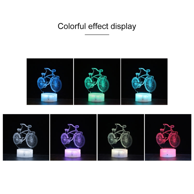 DC01 Crack Base Bicycle Creative 3D Colorful LED Decorative Night Light, Remote Control Version