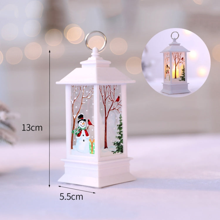White Elk Pattern Christmas Simulation Flame LED Lamp Desktop Decoration