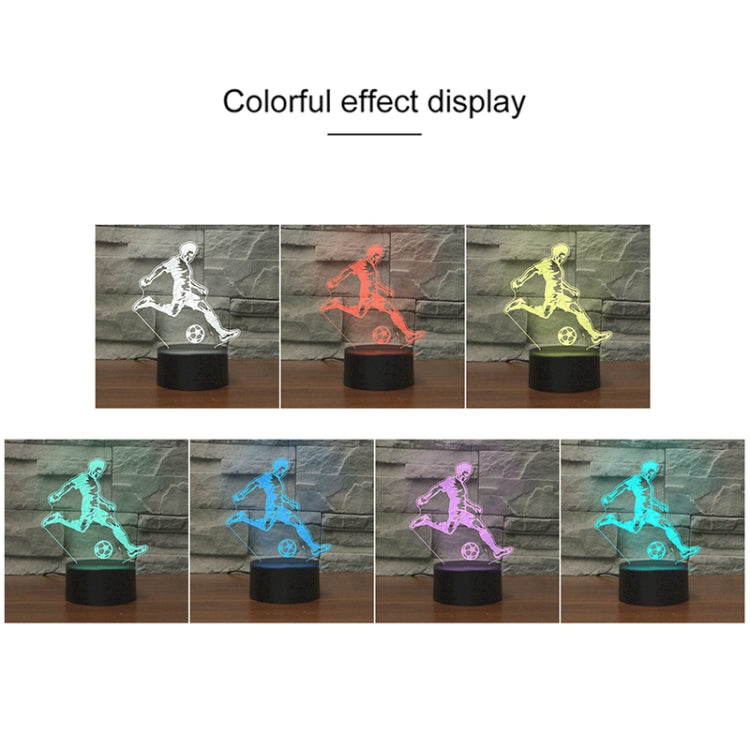 Play Football Black Base Creative 3D LED Decorative Night Light, USB with Touch Button Version