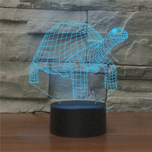 Tortoise Black Base Creative 3D LED Decorative Night Light, 16 Color Remote Control Version