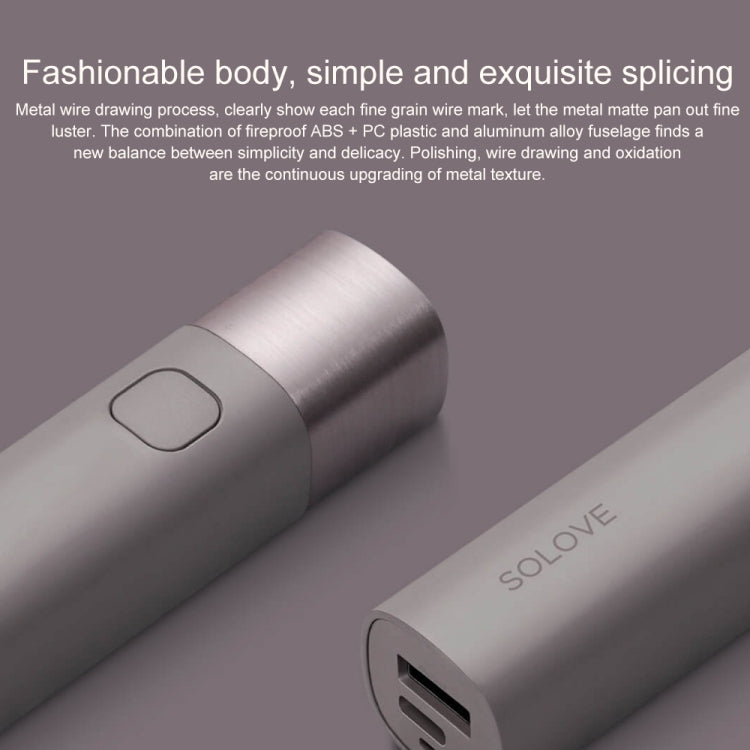 Original Xiaomi Youpin SOLOVE LED Flashlight 3000mAh USB Multi-function Portable Lighting