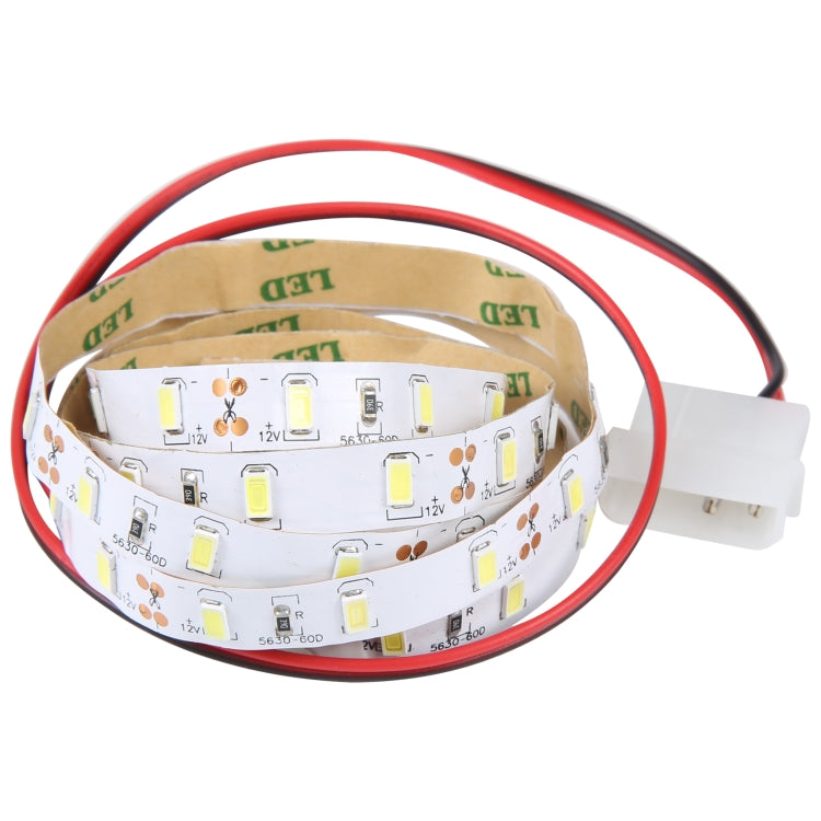1m Bare Board 5730 SMD LED White Light Computer Host Rope Light, DC 12V
