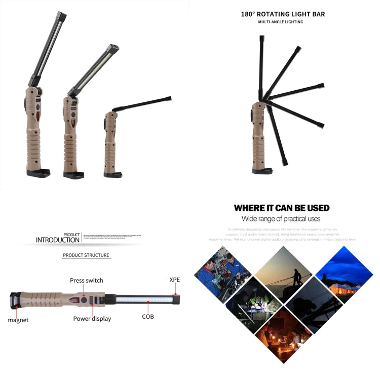 FA-WK06 Multifunctional Rechargeable Folding Work Emergency Light with Power Bank Function