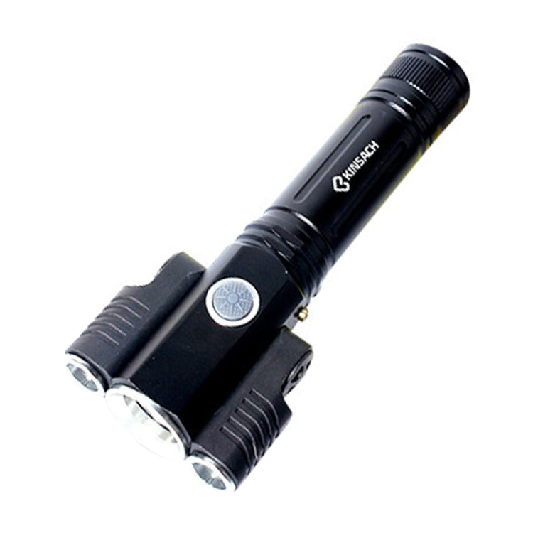 KS-739 USB Charging Waterproof T6+XPE Fixed Focus LED Flashlight with 4-Modes